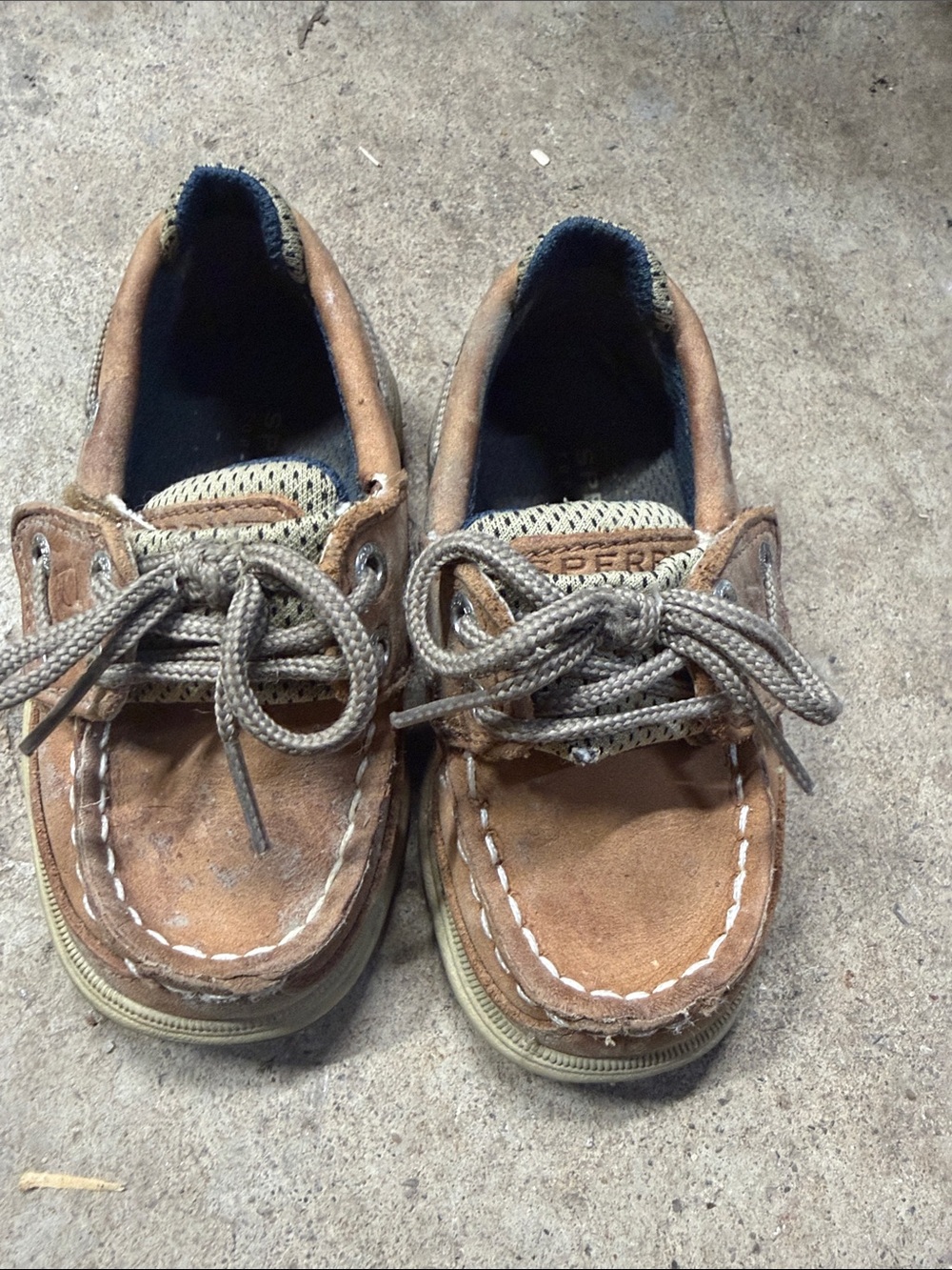 Sperry Kids Tan Brown Moccasin Boat Shoes